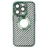 Husa iPhone 14 Pro, Carbon Fiber TPU, Verde
